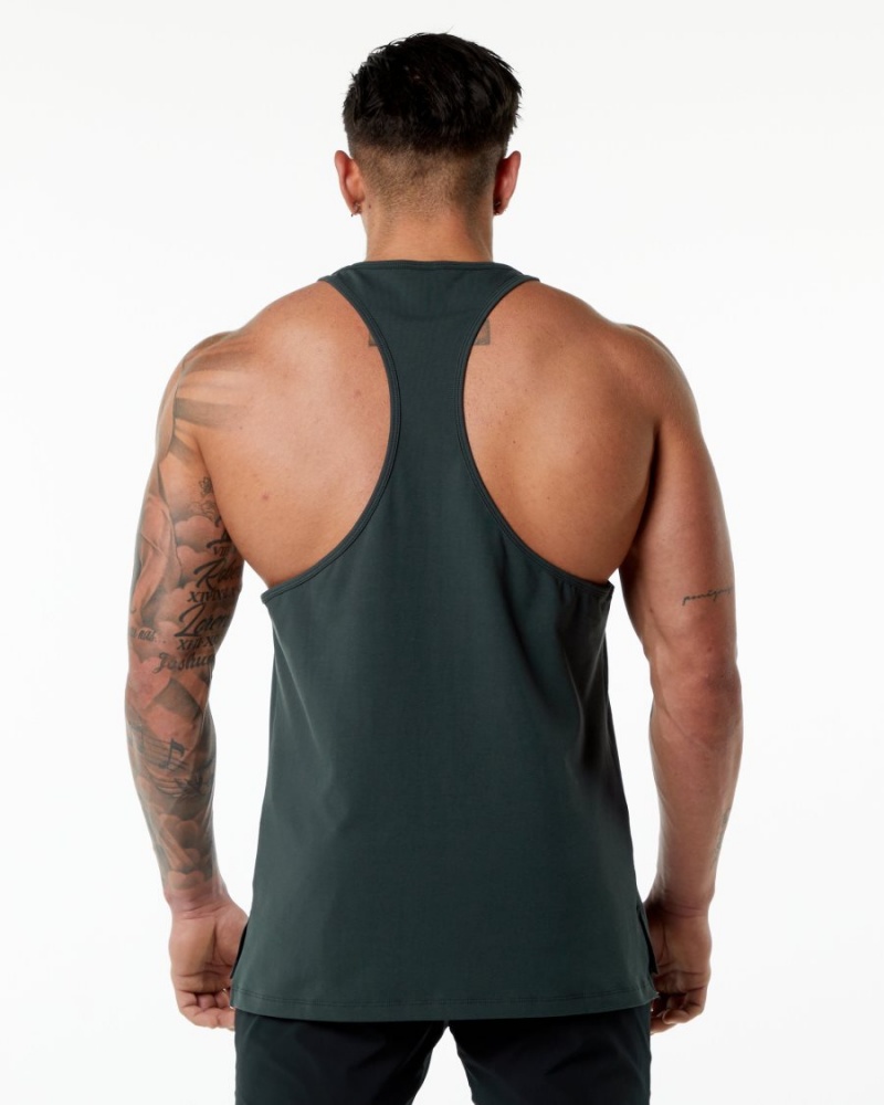 Men's Alphalete Emblem Stringer Stringers Hunter Green | 2453-ZUHOB