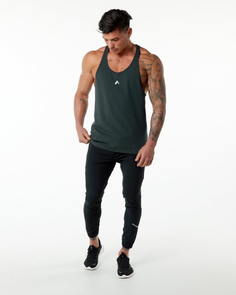 Men's Alphalete Emblem Stringer Stringers Hunter Green | 2453-ZUHOB