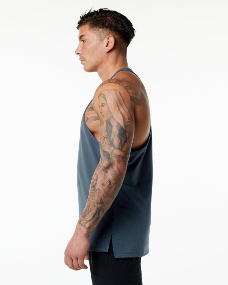 Men's Alphalete Emblem Stringer Stringers Whale Blue | 9021-DRSMZ