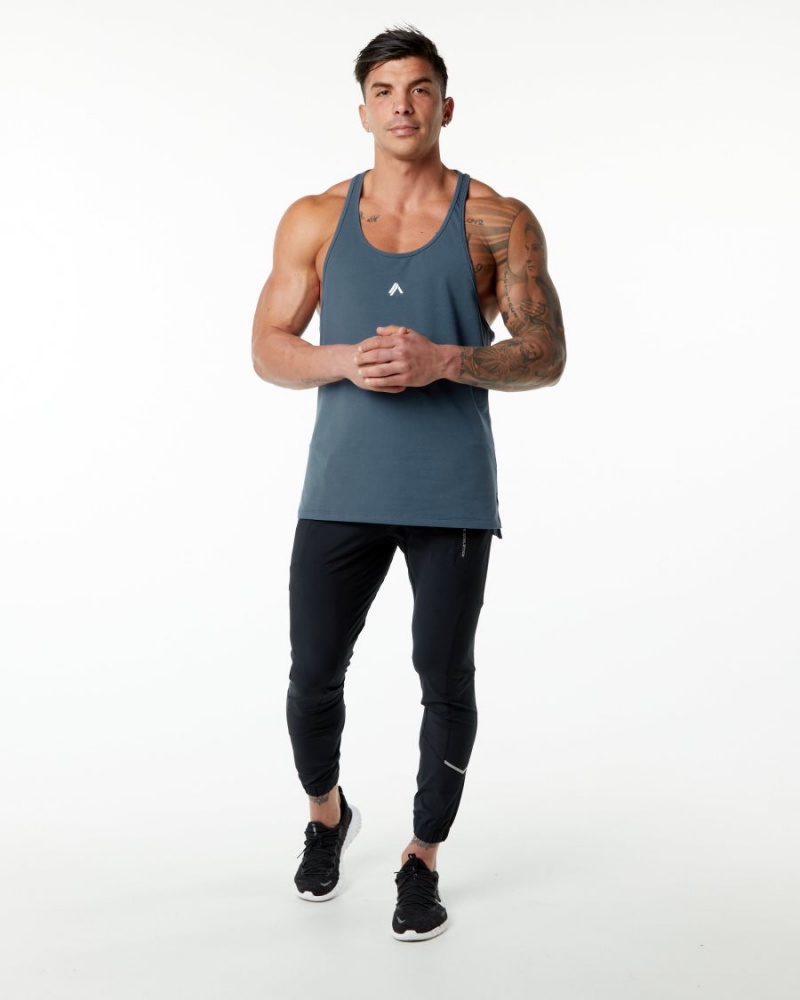 Men's Alphalete Emblem Stringer Stringers Whale Blue | 9021-DRSMZ