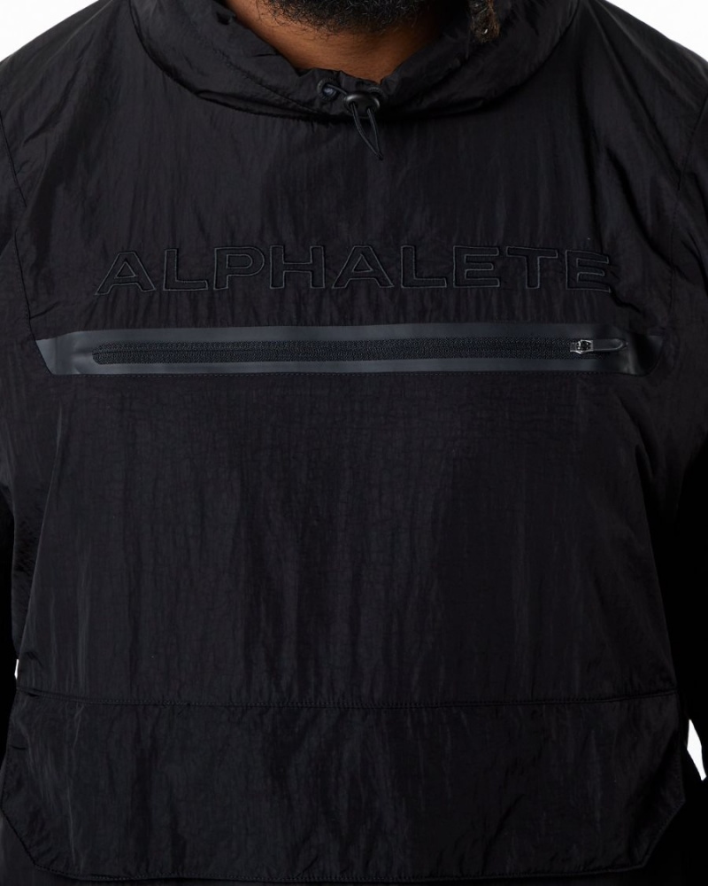 Men's Alphalete Endure Pullover Jackets Black | 0871-YOPIB