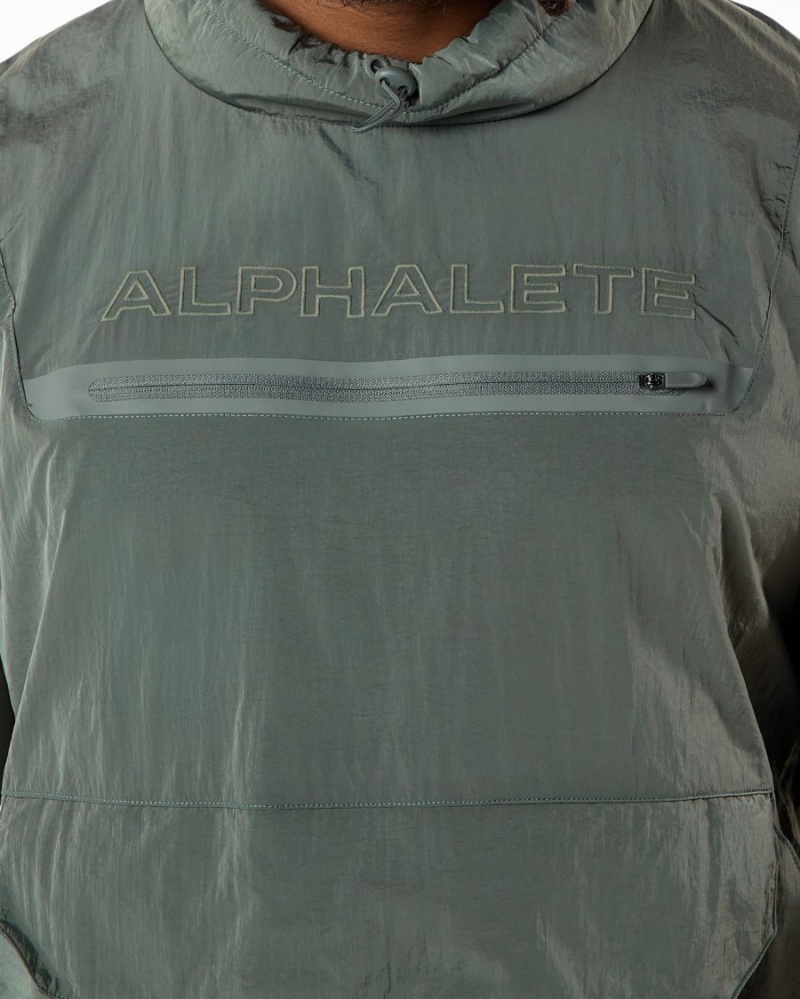 Men's Alphalete Endure Pullover Jackets Charcoal | 4352-EMFLH