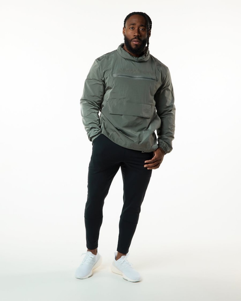 Men's Alphalete Endure Pullover Jackets Charcoal | 4352-EMFLH