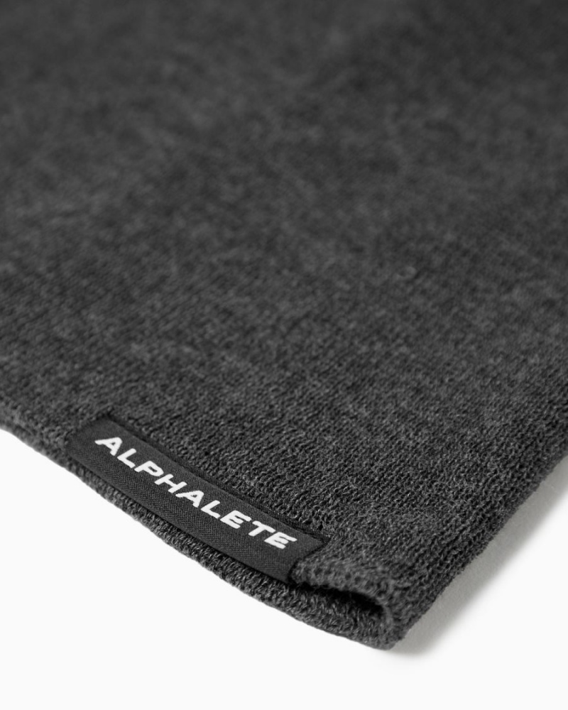 Men's Alphalete Essential Beanie Accessories Charcoal | 2965-TCSMU