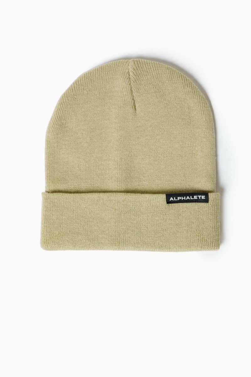 Men's Alphalete Essential Foldover Beanie Accessories String | 0718-YGMNL