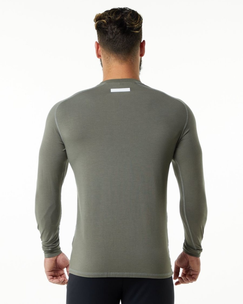 Men's Alphalete Evo Epaulette Tee Shirts Stone Grey | 8731-MDFCN