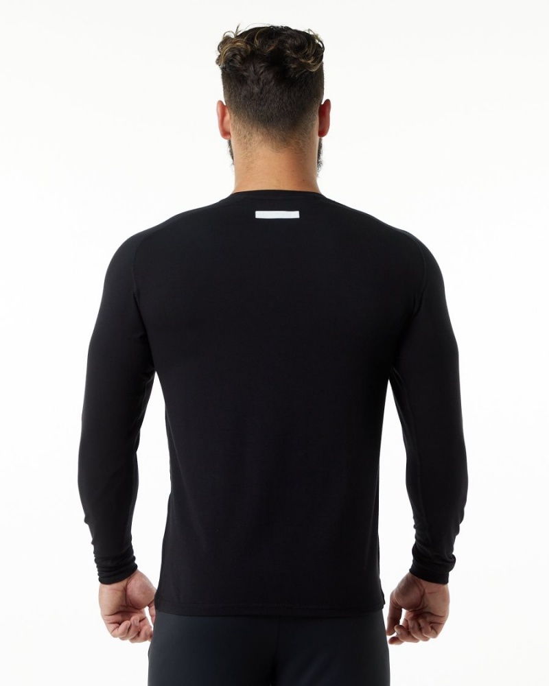 Men's Alphalete Evo Epaulette Tee Shirts Black | 0417-TISQW