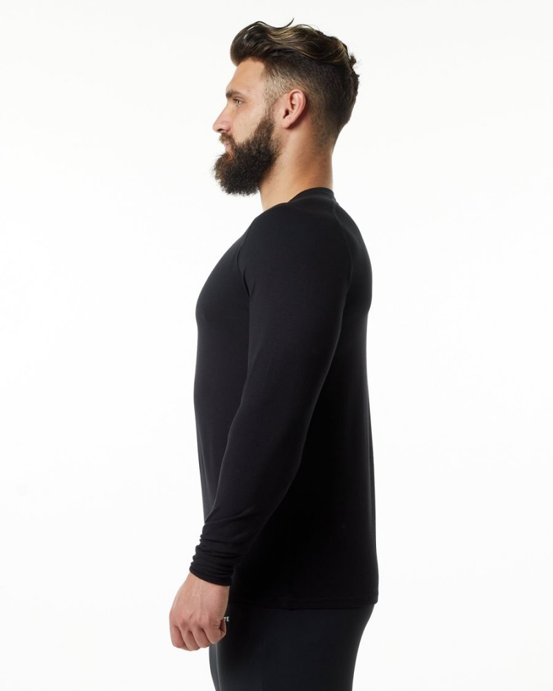 Men's Alphalete Evo Epaulette Tee Shirts Black | 0417-TISQW