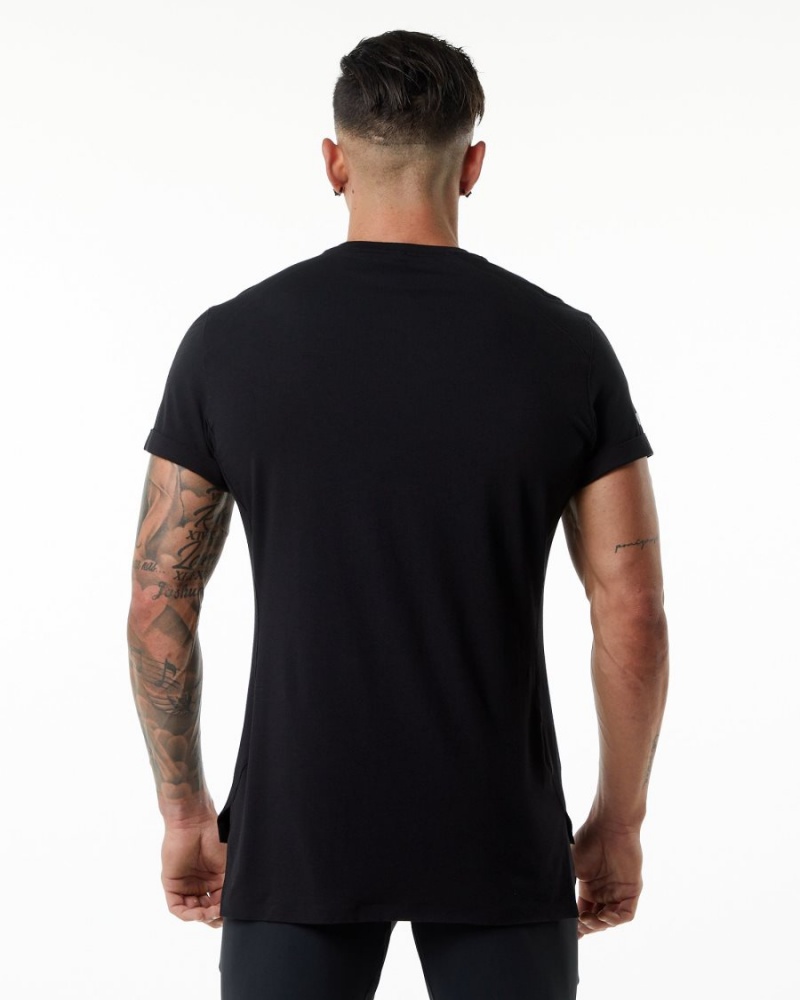 Men's Alphalete Evo Pocket Tee Shirts Black | 4108-FHJAG