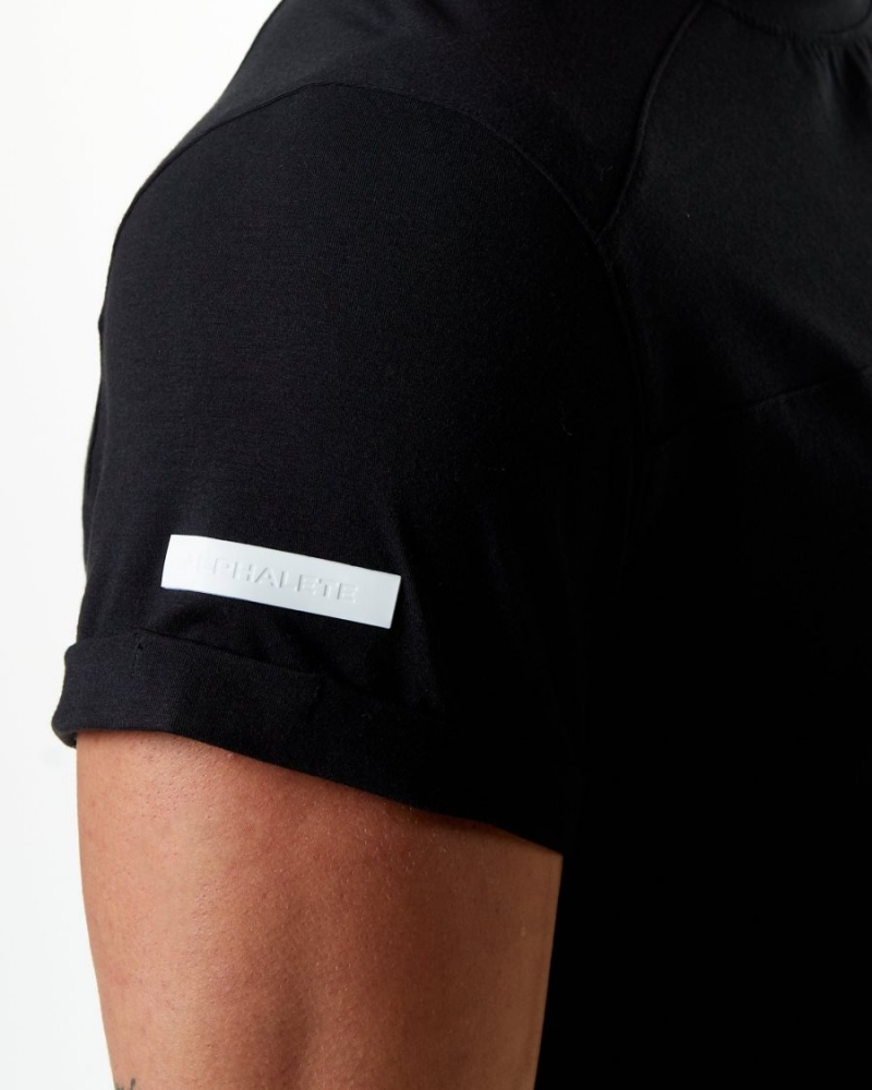 Men's Alphalete Evo Pocket Tee Shirts Black | 4108-FHJAG