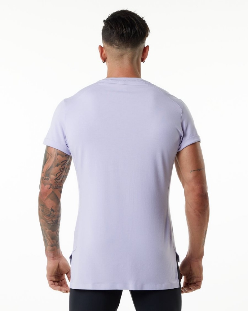 Men's Alphalete Evo Pocket Tee Shirts Lilac Haze | 6420-DKLYZ