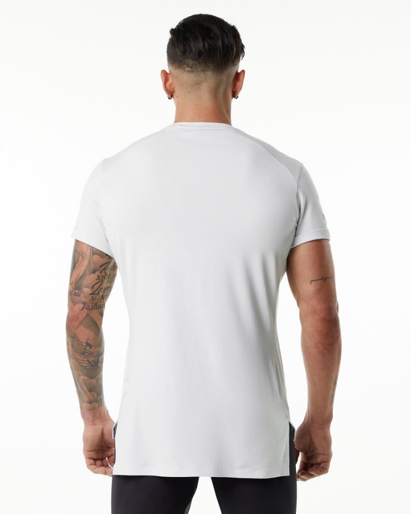 Men's Alphalete Evo Pocket Tee Shirts White | 4137-AYTWK