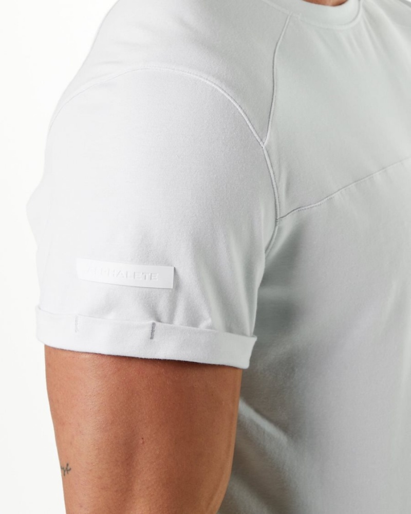 Men's Alphalete Evo Pocket Tee Shirts White | 4137-AYTWK