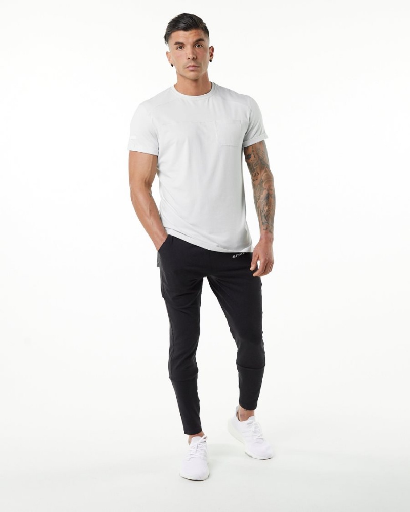 Men's Alphalete Evo Pocket Tee Shirts White | 4137-AYTWK