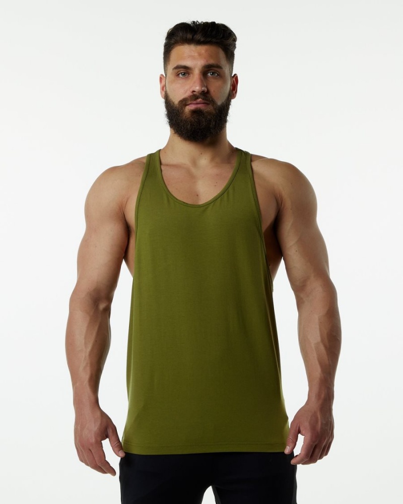 Men\'s Alphalete Evo Stringer Stringers Moss Green | 2506-STHAO