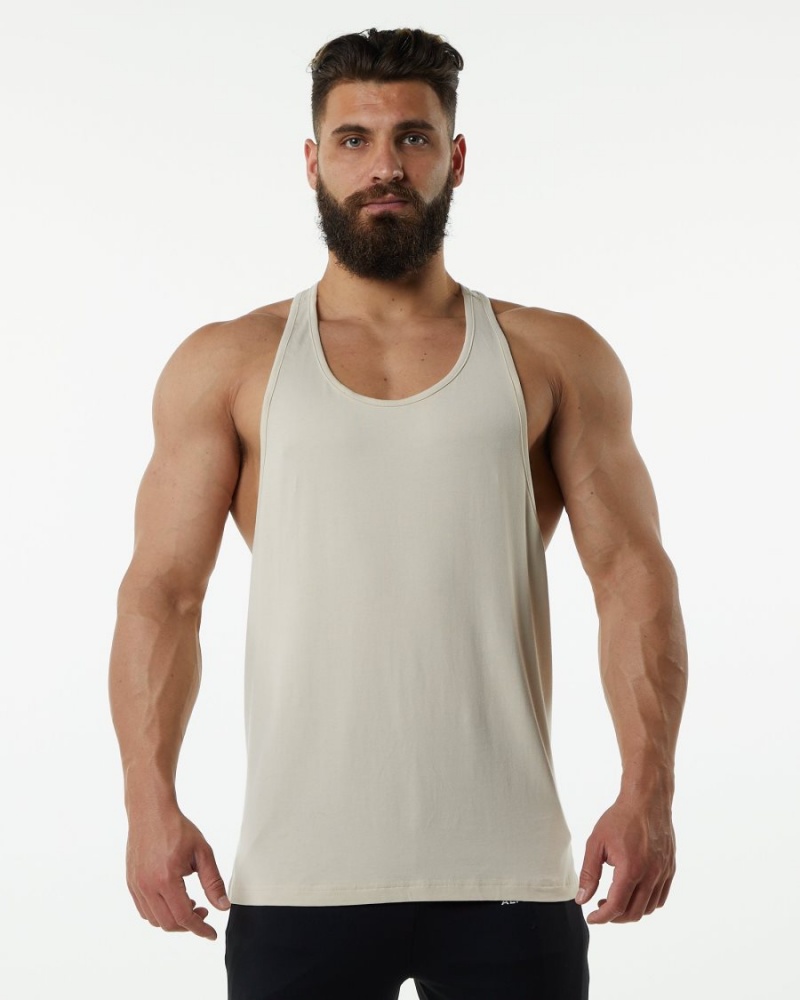 Men\'s Alphalete Evo Stringer Stringers Sahara | 2384-YDRWC