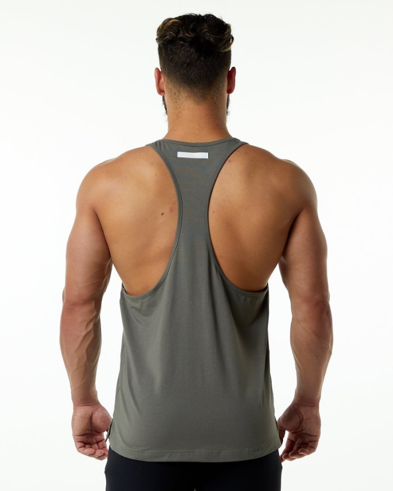 Men's Alphalete Evo Stringer Stringers Stone Grey | 8423-BNZAQ