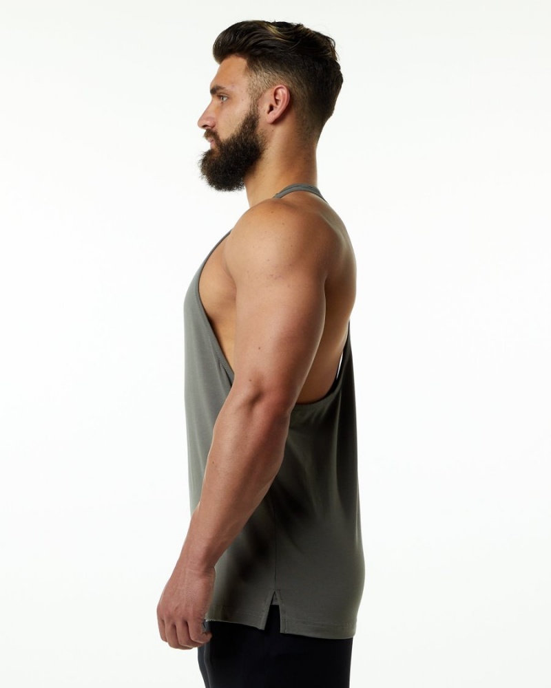 Men's Alphalete Evo Stringer Stringers Stone Grey | 8423-BNZAQ