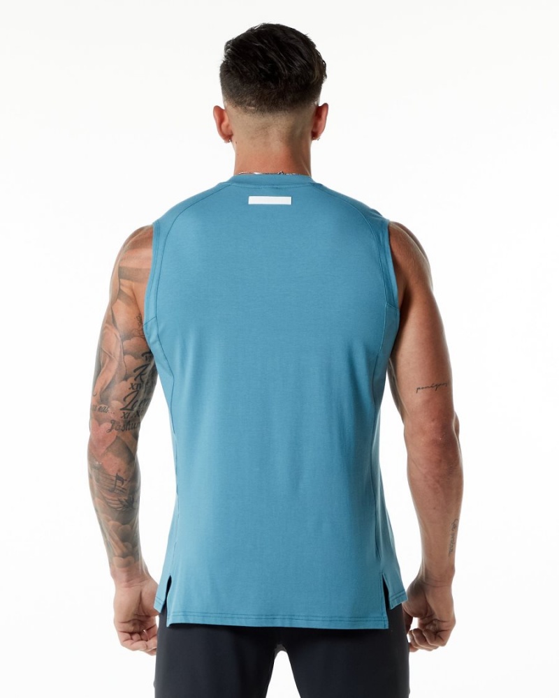 Men's Alphalete Evo Tank Tanks Blue Lagoon | 7860-PSMLD