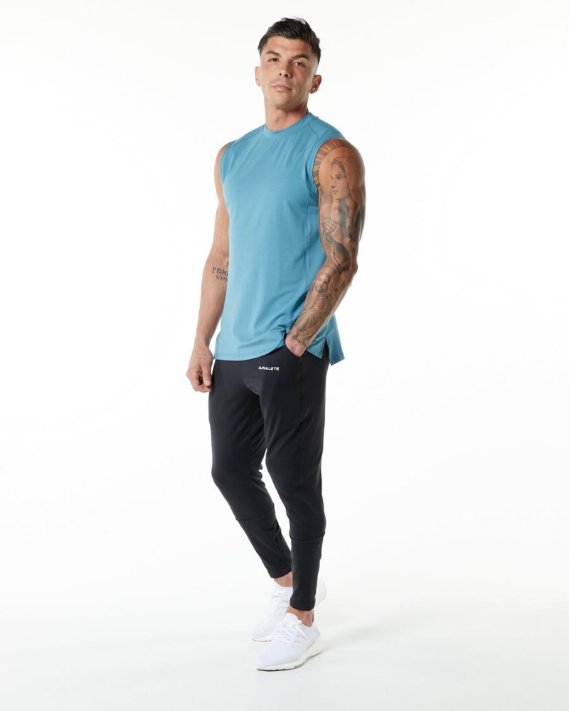 Men's Alphalete Evo Tank Tanks Blue Lagoon | 7860-PSMLD