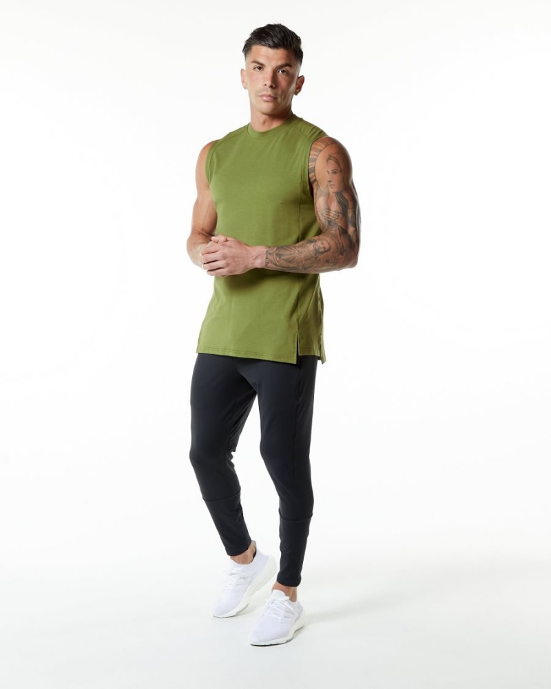 Men's Alphalete Evo Tank Tanks Moss Green | 0128-QDUCP