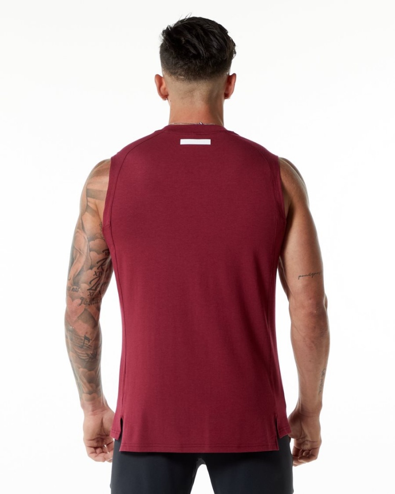 Men's Alphalete Evo Tank Tanks Ruby Red | 3207-VABWC