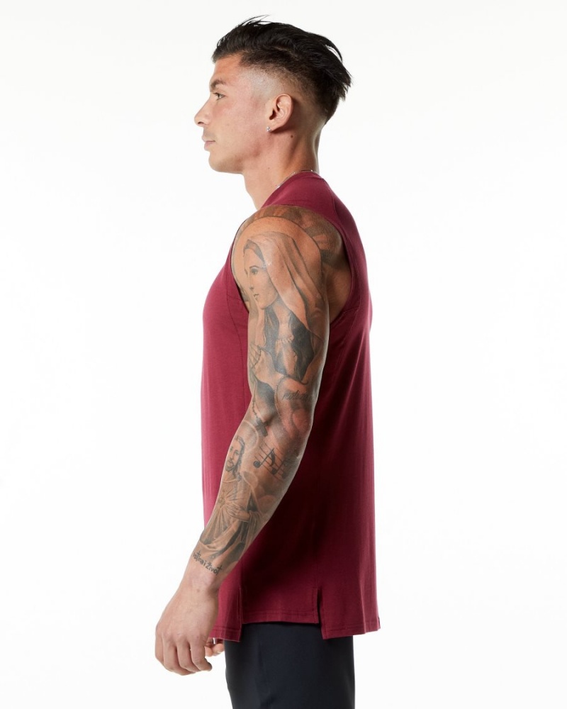 Men's Alphalete Evo Tank Tanks Ruby Red | 3207-VABWC