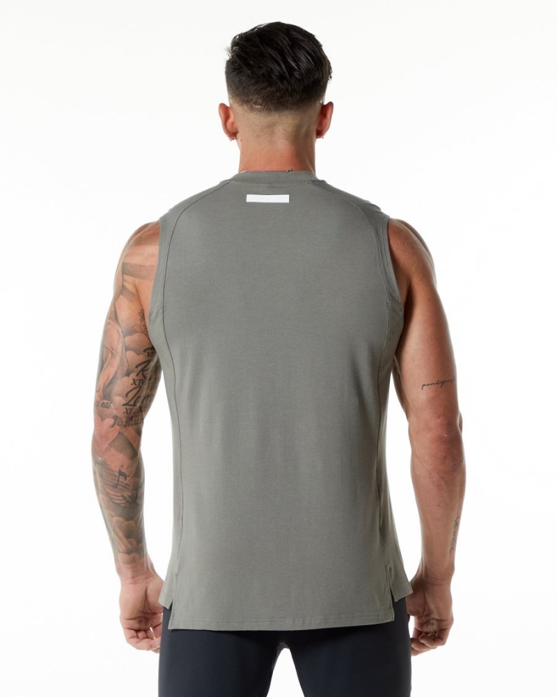 Men's Alphalete Evo Tank Tanks Stone Grey | 7601-BTQUF