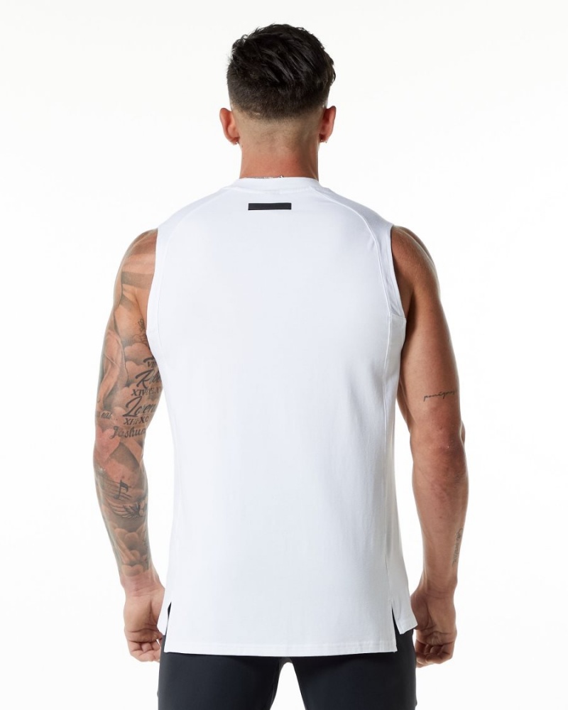 Men's Alphalete Evo Tank Tanks White | 1927-FIOQN