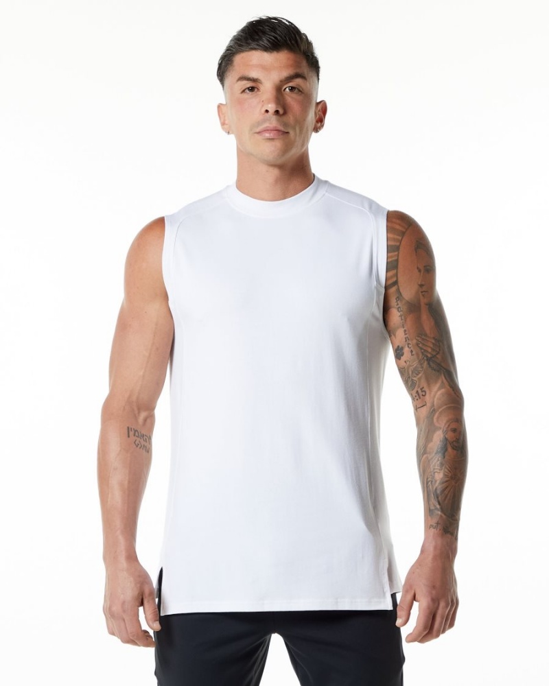 Men\'s Alphalete Evo Tank Tanks White | 1927-FIOQN