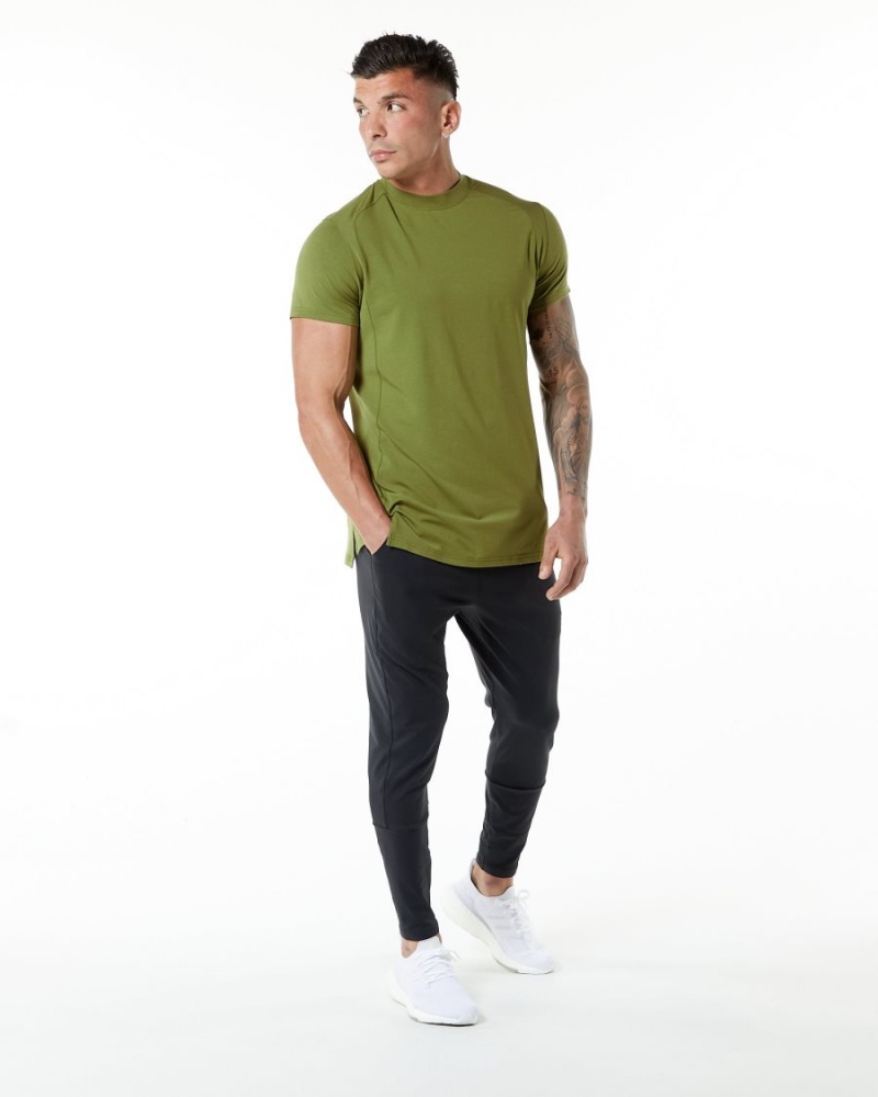 Men's Alphalete Evo Tee Shirts Moss Green | 1932-XTNMZ