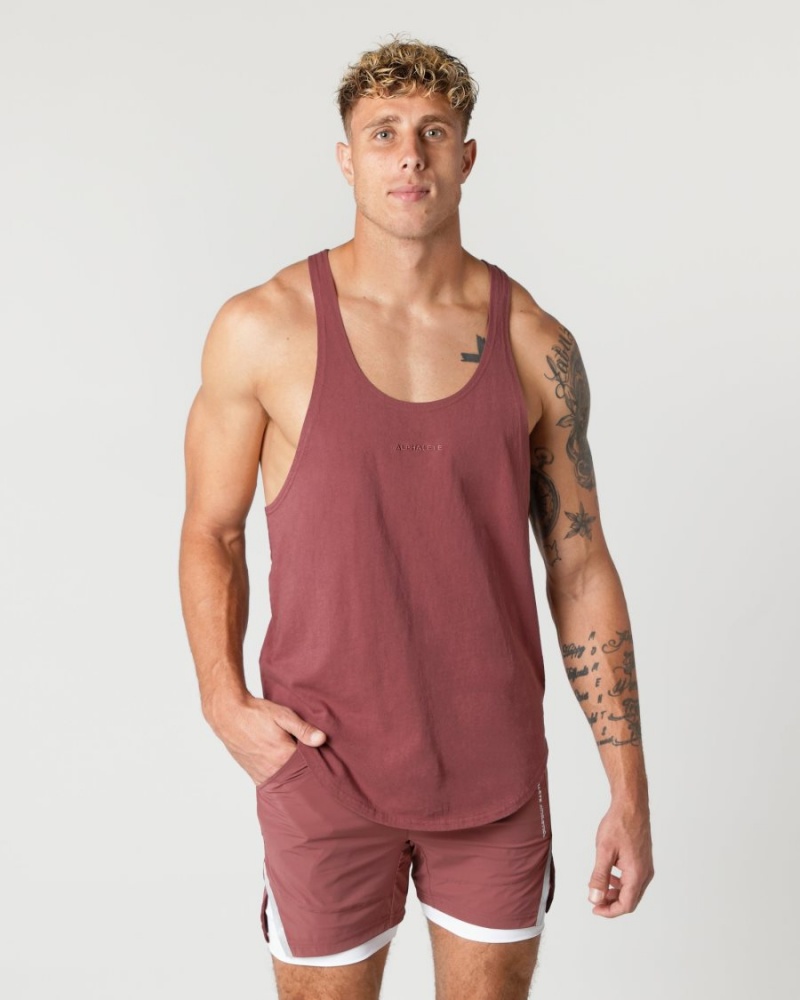 Men\'s Alphalete Heavy Cotton Core Stringer Stringers Autumn | 9257-YTDLH