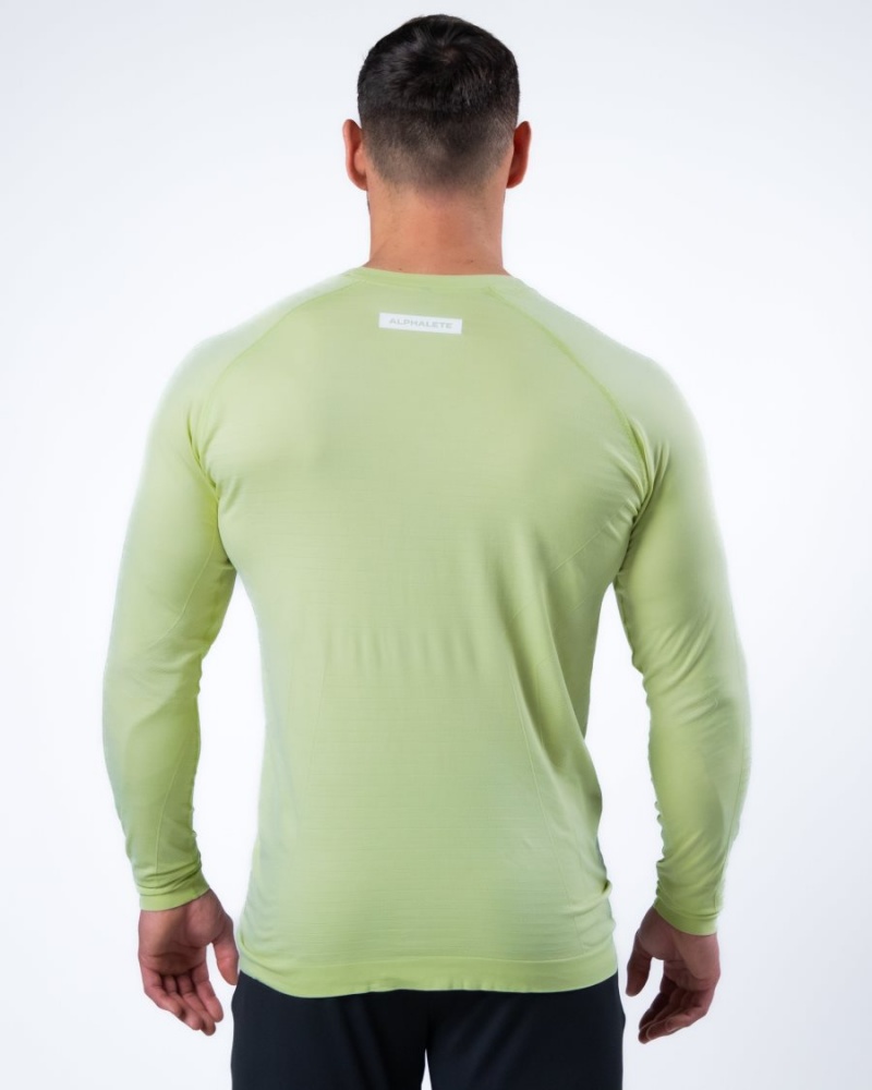 Men's Alphalete Hero Long Sleeve Tee Shirts Frozen Spring | 6195-TFXJC