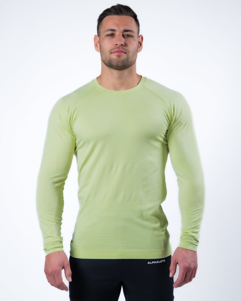 Men\'s Alphalete Hero Long Sleeve Tee Shirts Frozen Spring | 6195-TFXJC