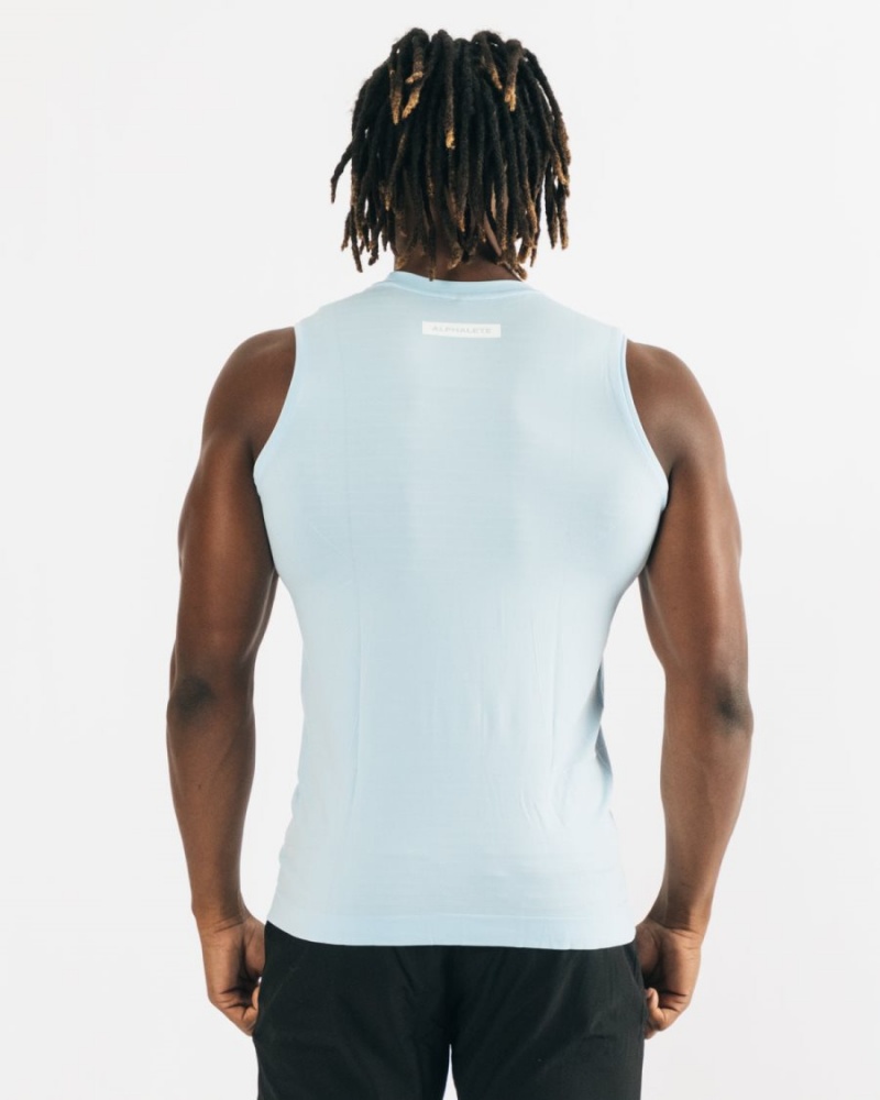 Men's Alphalete Hero Tank Tanks Arctic Blue | 0824-HBJVY