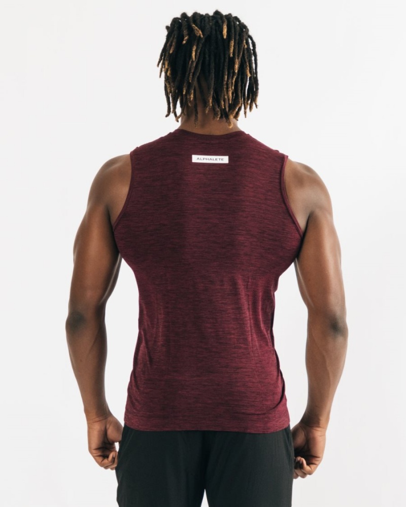 Men's Alphalete Hero Tank Tanks Black Cherry | 4613-BVEOY