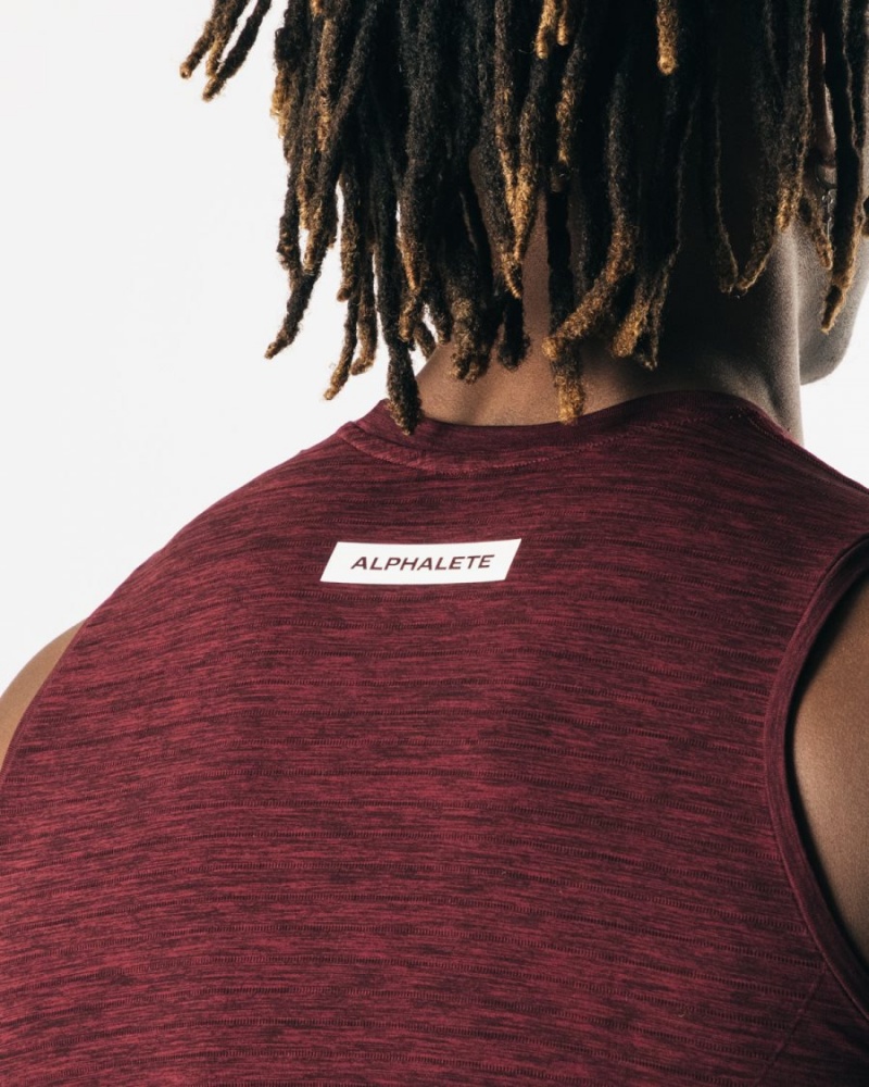 Men's Alphalete Hero Tank Tanks Black Cherry | 4613-BVEOY