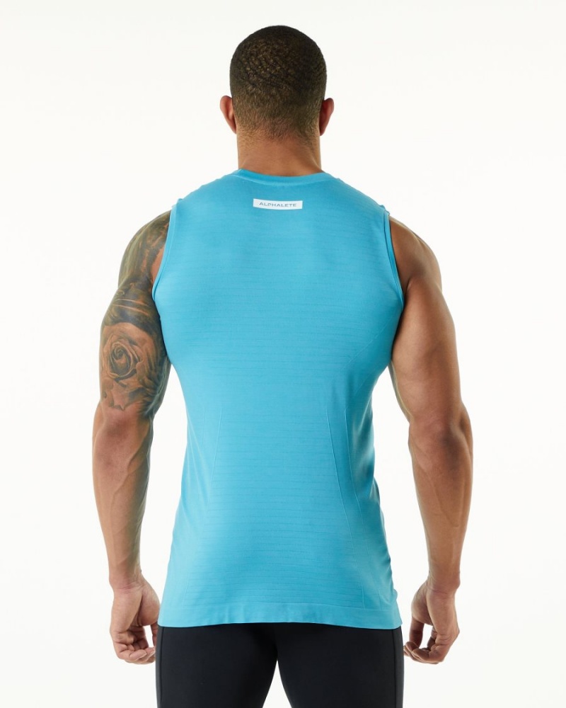 Men's Alphalete Hero Tank Tanks Faded Ocean | 2719-UGAVF