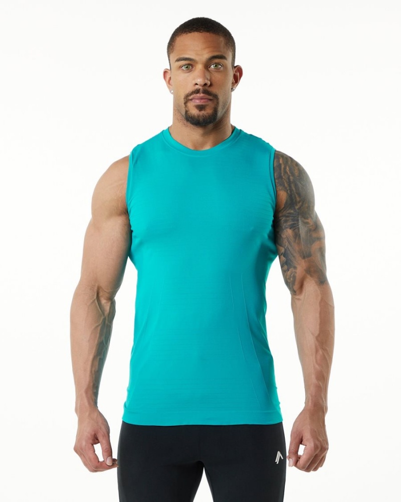 Men\'s Alphalete Hero Tank Tanks Ocean | 6207-PNXKT