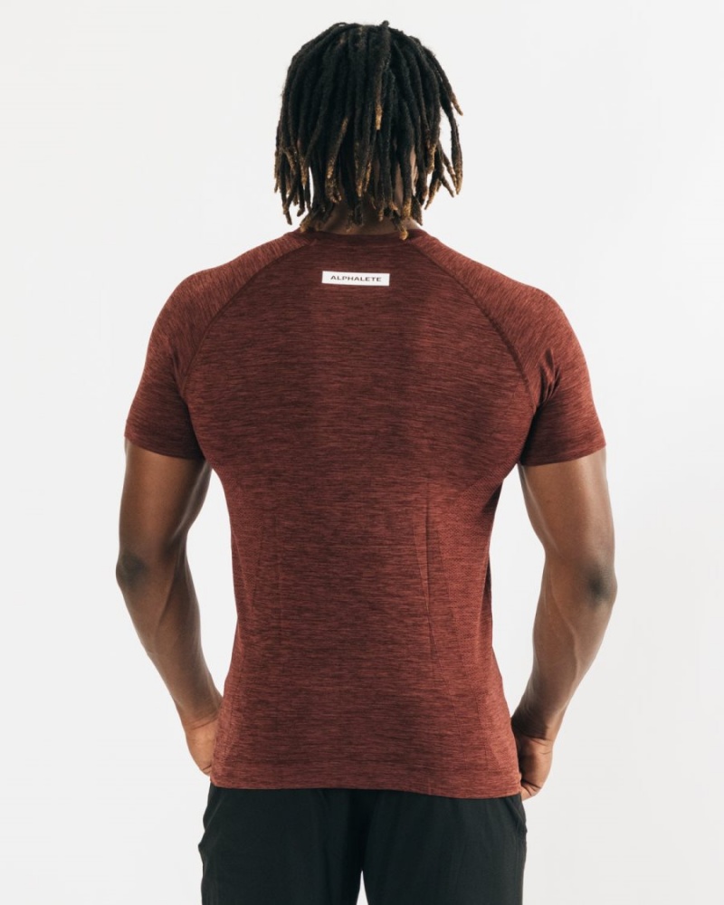 Men's Alphalete Hero Tee Shirts Copper | 4582-JVMNF