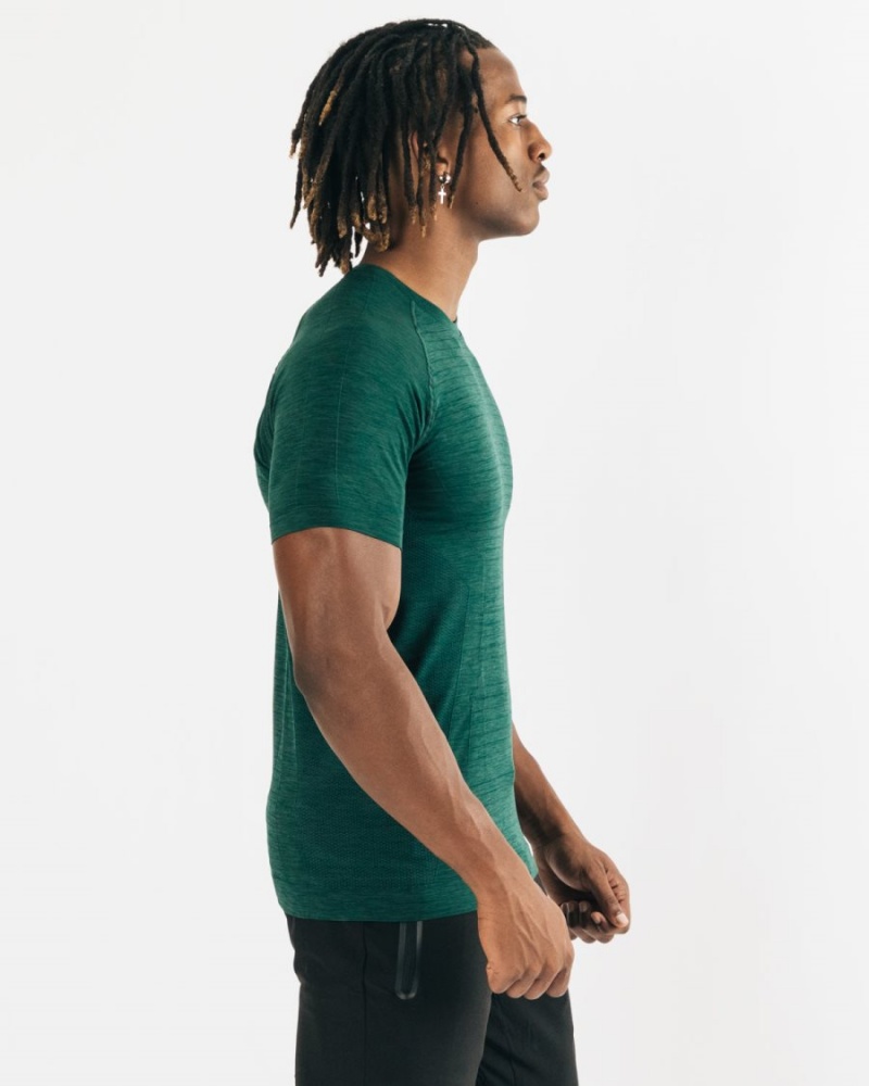 Men's Alphalete Hero Tee Shirts Darkest Pine | 3214-LBYCE