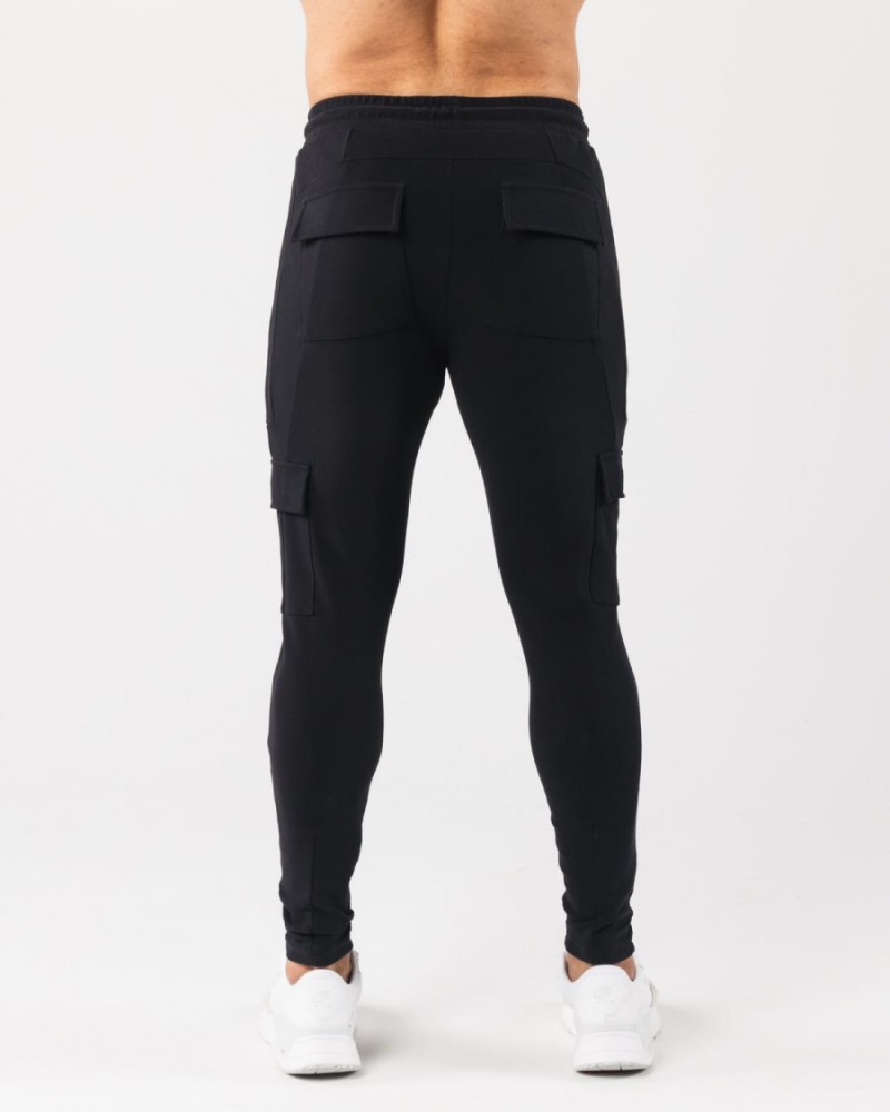 Men's Alphalete Identity Cargo Jogger Black | 7831-ARUOE