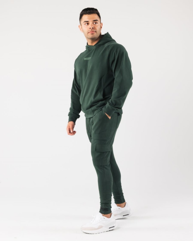 Men's Alphalete Identity Cargo Jogger Evergreen | 1950-WZCBL