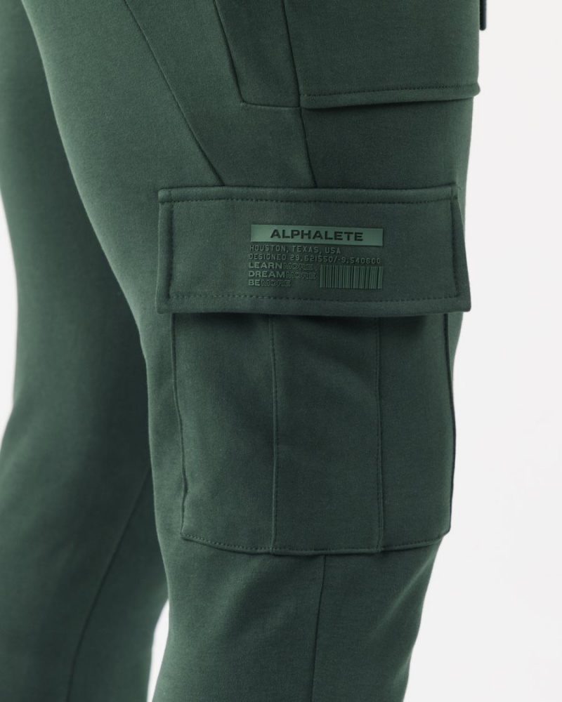 Men's Alphalete Identity Cargo Jogger Evergreen | 1950-WZCBL