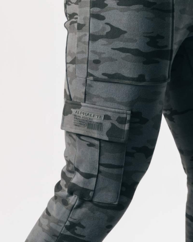 Men's Alphalete Identity Cargo Jogger Phantom Camo | 7619-OWDEI