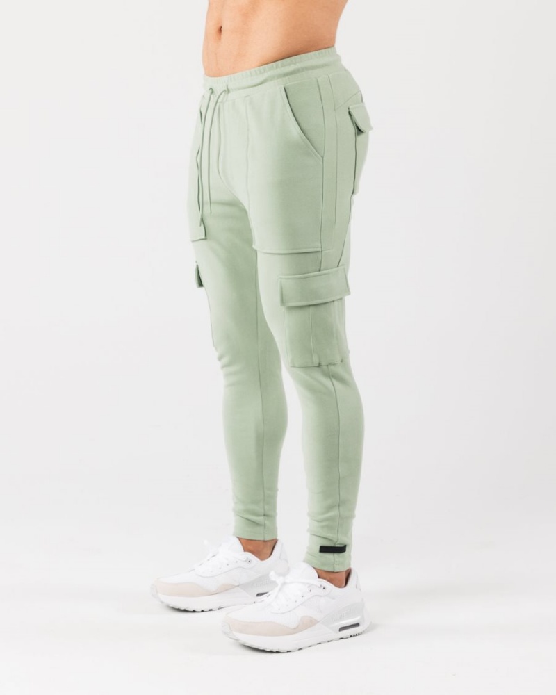 Men's Alphalete Identity Cargo Jogger Sage | 2678-QJGPA