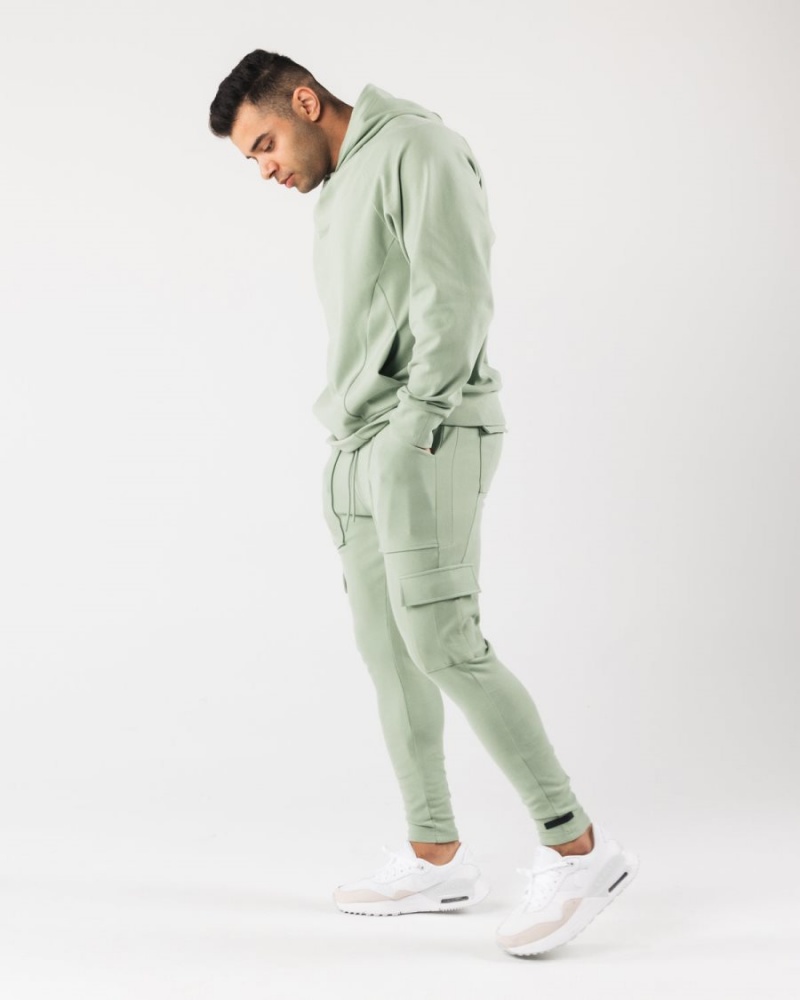 Men's Alphalete Identity Cargo Jogger Sage | 2678-QJGPA