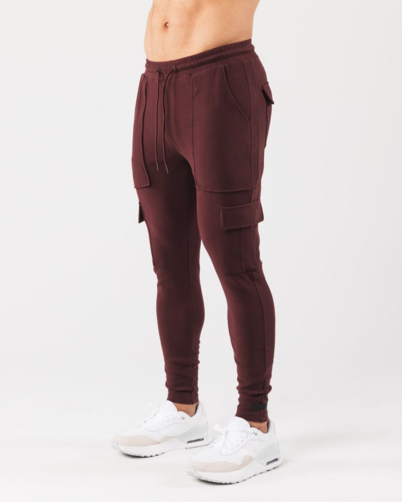 Men's Alphalete Identity Cargo Jogger Sangria | 6854-VWPON