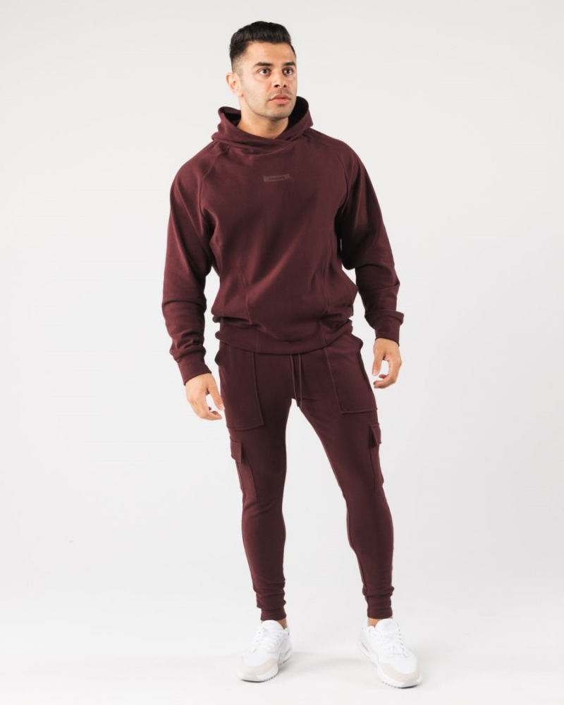 Men's Alphalete Identity Cargo Jogger Sangria | 6854-VWPON