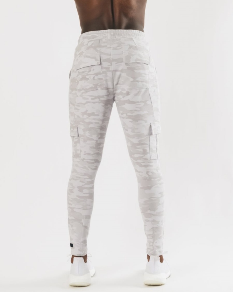 Men's Alphalete Identity Cargo Jogger Silver Camo | 7649-QDEVG